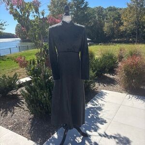 🖤 Vintage Jessica Howard Charcoal Gray Maxi Dress — Size 10 (Made in USA)